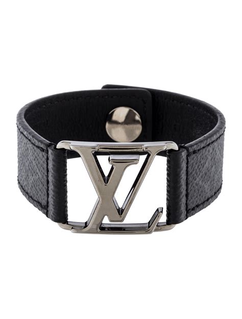 lv leather bracelet men's